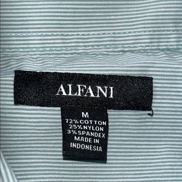 Alfani Men's Casual Light Blue Button-Down Shirt - Picture 6 of 9